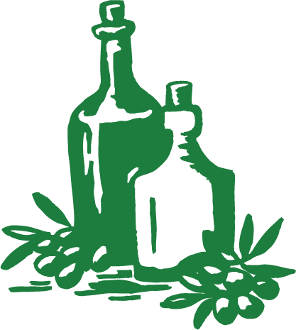 Olive oil bottles illustration